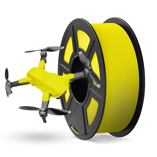 JAYO Rapid Matte PETG Filament 1.75mm, High Speed 50-600mm/s 3D Drucker Filament, Dimensionsgenauigkeit +/- 0.02mm für die meisten FDM 3D Drucker, 1.1kg/Spule(2,43lbs), MatteGelb