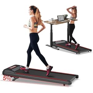 WELLFIT 5% Incline Foldable Treadmills, Under Desk Walking Pad 320+lbs Capacity, Home Treadmill for Small Space, Long Stride for 6ft, Voice App Remote 3 Ways Control, Fully Assembled Treadmill