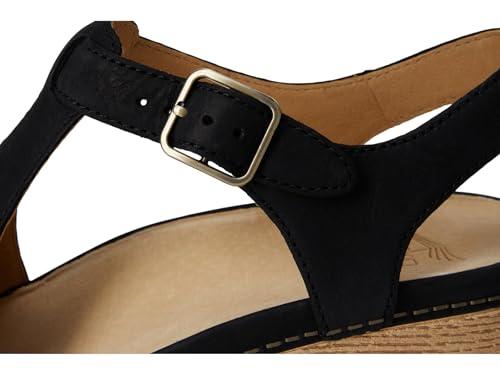 Image of Dansko Laverne Peep-Toe Sandals for Women - T-Strap Design with Stain Resistant Nubuck Leathers