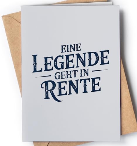 Karte Ruhestand Lustig mit Umschlag - Karte Rente Kollege - Abschiedskarte Kollegen - Renteneintritt Geschenk - Glückwunschkarte zum Ruhestand - Karte Abschied für Mann Frau Kollegin - EU 102