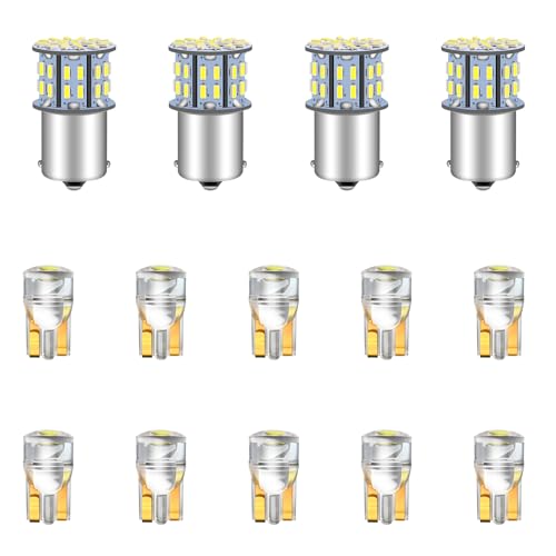 Alopee 14-Pack Car Lights Interior for Ford F150 Accessories 12V Led Bulb White 1156 194 Led Kit for Map Light Instrument Panel License Plate Glove Box Ash Tray Lighting Used on 1988-1997 F-150