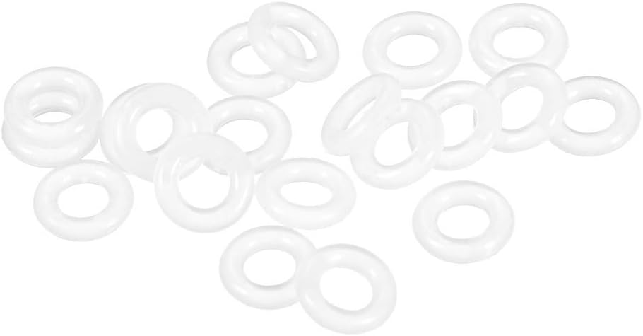 uxcell Silicone O-Ring, 8mm OD, 4mm ID, 2mm Width, VMQ Seal Rings Gasket, White, Pack of 20