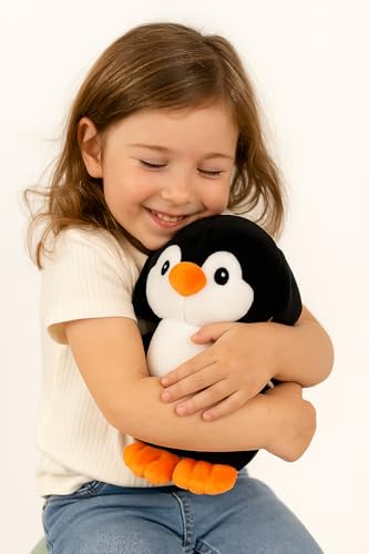 Image of NSA Penguin Soft Toy | Cute & Huggable Plush Stuffed Animal for Kids | Cuddly Cartoon Penguin Plush Doll | Soft Toy for Babys I Birthday Gift & Room Decor Toy (25 cm, Black & White)