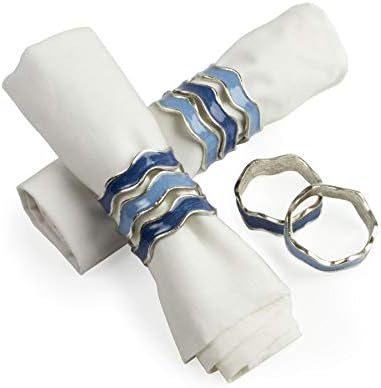 Quest Collection Ocean Blue Napkin Rings Set