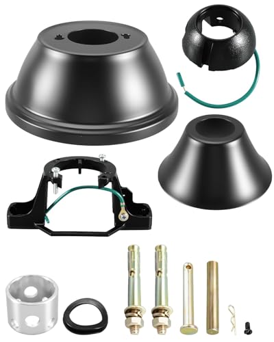 5 PCS Fan Sloped Ceiling Kit, Universal Sloped Ceiling Fan Adapter for 1In Diameter Rod, Included Mounting Bracket Hanger Ball Top Cover and Mounting Screw
