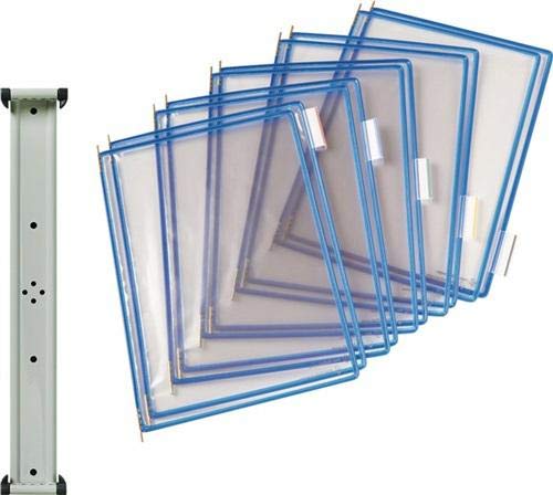Wandsichttafelsystem A4 magnetisch gr bestückt Metall f. 10 Tafeln bl