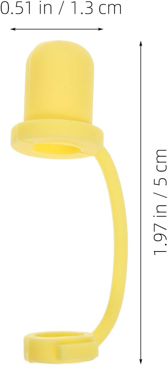 STAHAD 10pcs Yellow 9mm Thick Silicone Straw Caps Drinking Straw Covers Dustproof Plugs for Coffee Cups Tumbler Accessories Reusable Stoppers