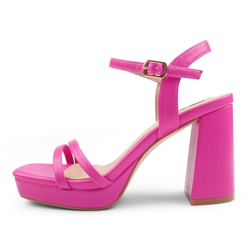 Image of JOY IN LOVE Platform Heels for Women 3.5 Inch Chunky Block Heel Ankle Strap Sandals
