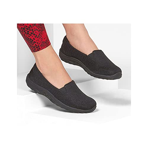 Skechers womens Loafer Flat, Black, 12 US