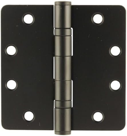 Emtek 94025 4.5" x 4.5" Ball Bearing 1/4" Radius Corners Mortise Hinge - Pair, Flat Black