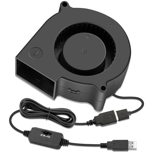 WDERAIR 75mm x 30mm USB 5V Brushless Squirrel Cage Blower Fan Centrifugal for 3D Printer Mini Box Aquarium Equipment Cabinet Cooler