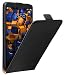 Produktbild mumbi Echt Leder Flip Case kompatibel mit Huawei Ascend Mate 7 Hülle Leder Tasche Case Wallet, schwarz