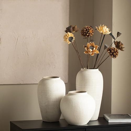 Vase en céramique rétro pour fleur séchée, la solution pour meuble vide - 6
