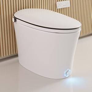 DeerValley Smart Toilet, One Piece Bidet Toilet for Bathrooms, Bidet Toilet with 1.28 GPF Dual Flush, Auto Open & Close, Foot Sensor Operation with Remote Control