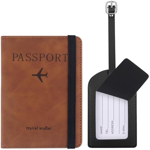 etui RUCUDIM na paszport, 2 szt., skóra PU, blokowanie RFID, podróżne etui portfelowe z przegródką na karty i elastycznym paskiem, na karty kredytowe, pieniądze, wejście na pokład,