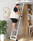 Escalera Litera Escalera de Acceso Al Ático de Aluminio Plegable, Escalera Plegable para Acceso Al Ático, Escalera de Mano para Cama Alta con Pasamanos(11 Steps - 325cm (10.7ft))