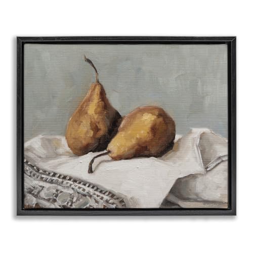 Traditional Pears Still Life Kitchen, 17 x 21 Inch Canvas in Floater Frame | Stupell Industries · By Marian Parsons · Perfect for kitchen or dining room · Jet Black frame · Made in USA