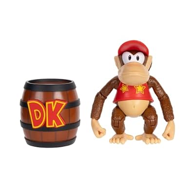 Nintendo Figura de acción de Diddy Kong, 10 cm, Marca Oficial Jakks Pacific, 13 Puntos de articulación, Incluye Accesorio de Barril, Ideal para coleccionistas de Videojuegos y Fans de Donkey Kong | Ya disponible en tu tienda friki favorita! En mundofriki.es! Nintendo Figura de acción de Diddy Kong, 10 cm, Marca Oficial Jakks Pacific, 13 Puntos de articulación, Incluye Accesorio de Barril, Ideal para coleccionistas de Videojuegos y Fans de Donkey Kong | Ya disponible en tu tienda friki favorita! En mundofriki.es!
