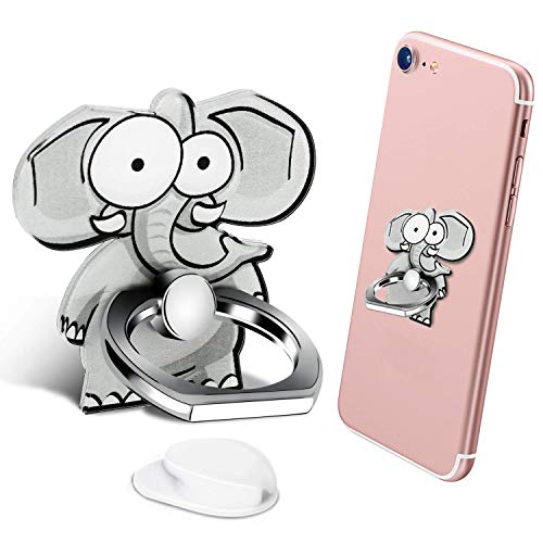 Cell Phone Ring Holder Stand, Phone Grip Car Mounts 360 Degree Rotation with Finger Ring Stent Compatible iPhone X 8 7 6 Plus, Galaxy S6 S7, Note, Pixel, Made by COOLOO (Elephant)