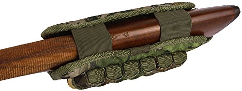 Bronzedog Nylon Shotgun Shell Holder Adjustable Buttstock Pouch Padded Rifle Cheek Rest Hunting 12 16 Ga Right Left Handed (Green Oak Camo Left) #TOP5