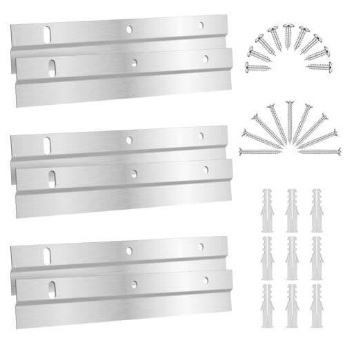 6 Piezas Soporte Espejo Pared Hanger Clip para Colgar Cuadros Enganche de 15cm Barra Cuelga con Tornillos