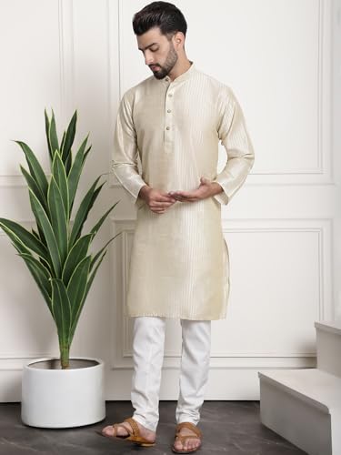 Image of SOJANYA (Since 1958 Men's Silk Blend Kurta and Pyjama with Nehru Jacket
