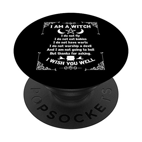 I Am A Witch - Camisa Wicca Wicca Wiccan para mujer PopSockets PopGrip Intercambiable