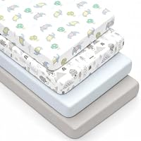 4 Pack Crib Sheets for Girls – Fitted Crib Sheets for Standard Crib Mattress and Toddler Mattress, Ultra Soft Breathable Washable Polyester, 28x52inch, Blue & Grey Forest
