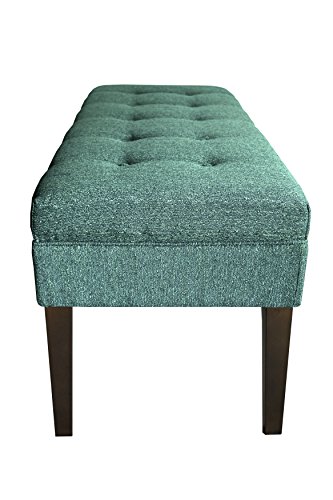 Mjl Furniture Designs Kaya Collection Upholstered And Padded Button Tufted Accent Bedroom Bench, Text-2 Olivia Series, Teal #TOP2