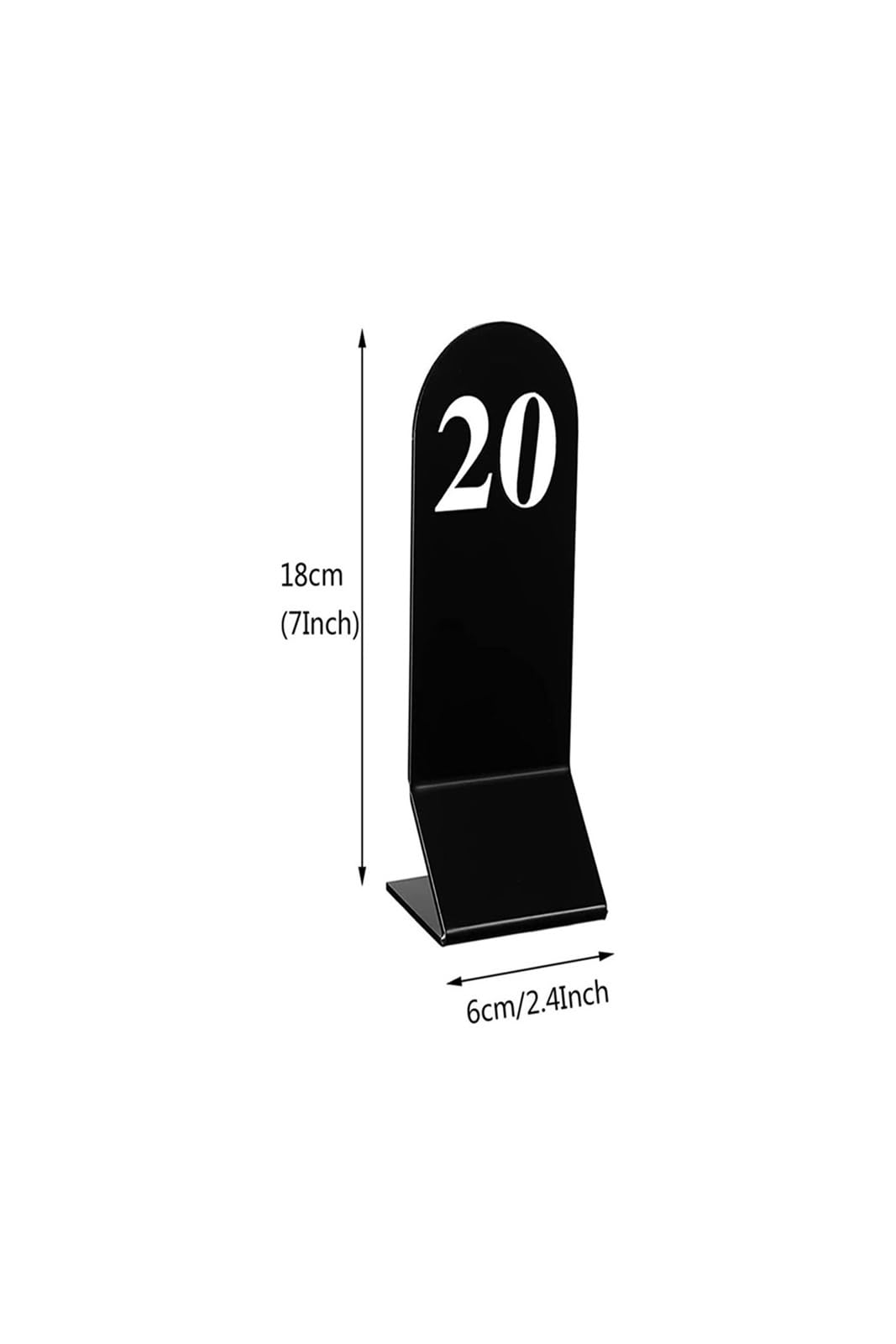 Karty z numerami stolików, Stojaki Na Numery Stół Akrylowe 1-50 50 Szt. 6x18cm Czarne Dwustronne