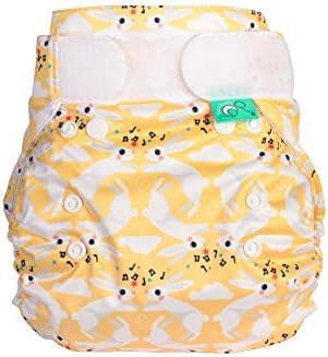 TOTSBOTS Bamboozle Waterproof Nappy Wrap - Reusable Day/Night Nappies from Newborn to Potty Training Nappy Wipes Clean Between Use (White)