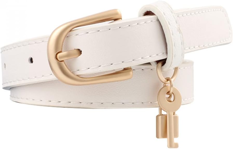 XRHYJK Skinny Thin Narrow Belts Leather 