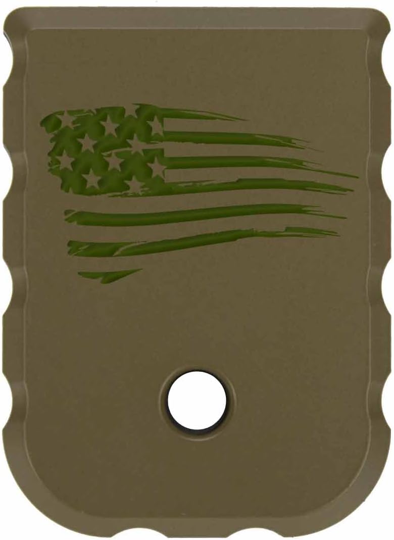NDZ Performance Extra Thick Brass Magazine Floor Plate for Glock 9mm Gen 1-5 – Heavyweight Base Pad for G17 G19 G26 G34 – Cerakote ODG Finish – Custom Engraving Available
