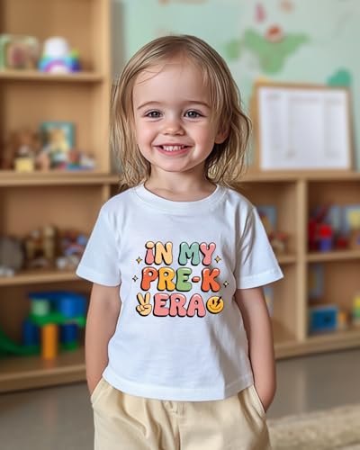Image of First Day of Preschool Shirt Pre K Shirts for Girls Boys Toddler Kids 1st Day of Kindergarten Gift Cotton Tee 2T-7Y