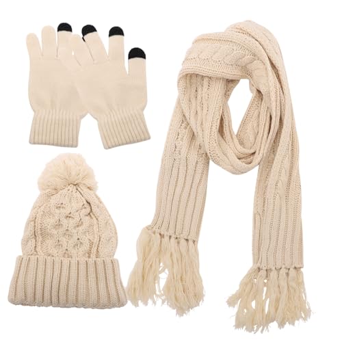 Écharpe chapeau en laine ensemble trois pièces idéal pour affronter le froid en hiver avec style