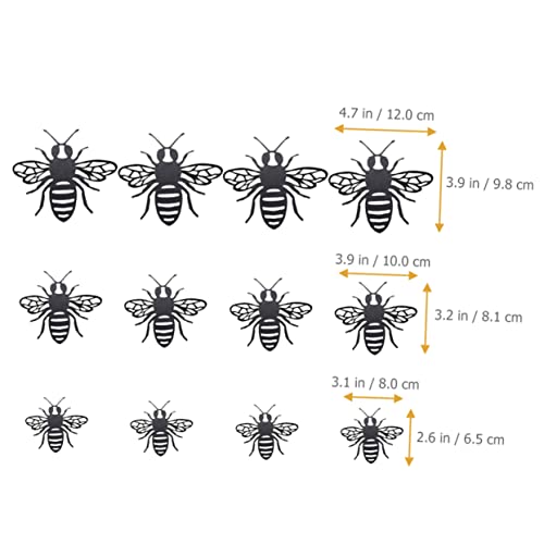 Kombiuda 48Pcs Black Bumblebee Wall Supplies Hollow Animals Inspirational And Crafts Diy Shower Mural Stick Bee Removable Birthday Art For Stickers Background Peel Home D Decor Decals Room #TOP4