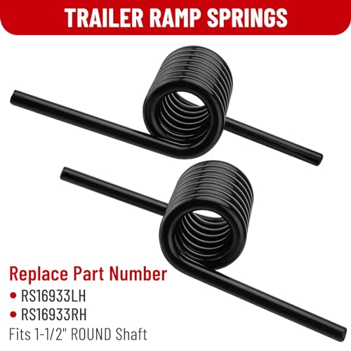 TRUCFUSION Trailer Ramp Spring 2 Pair Heavy-Duty Trailer Coil Springs for 1-1/2" Shaft Trucks Trailer Gates RS16933LH RS16933RH 2000lb 90° Deflection by TRUCFUSION - Image 2
