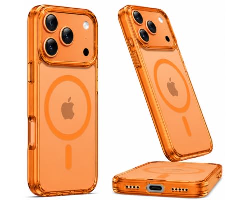 Image of Elzzi Translucent Clear Back Cover Compatible with iPhone 17 Pro, PC Shockproof Scratch Resistant, Non-Yellowing, Support Mag-Safe Wireless Magnetic Charging Case - Cosmic