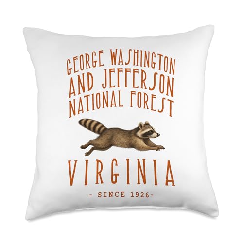 Raccoon George Washington National Forest Throw Pillow