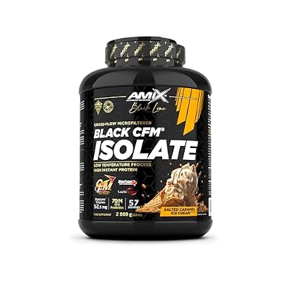 Amix | Proteína BLACK CFM ISOLATE – Ayuda a Mantener la Masa Muscular – Con Enzimas Digestivas – Fácil Digestión – Rápida Absorción – Proteína en Polvo – 2 Kg – Sabor Caramelo-salado