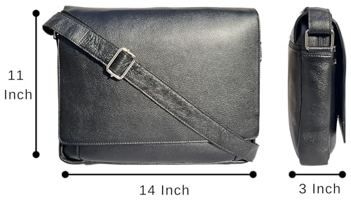 Image of RUSTIC TOWN Premium Leather Crossbody Messenger Bag - Stylish and Versatile - Gift for Professionals
