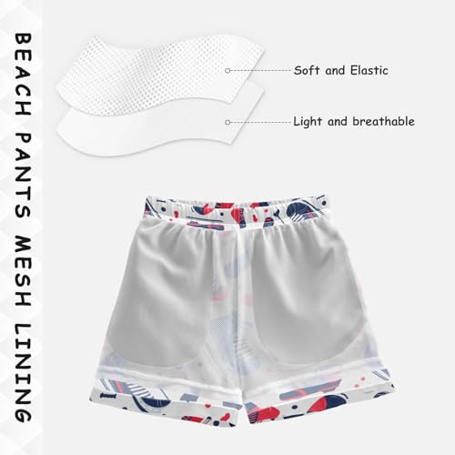 Pigsaly Boys Swim Trunks Hockey Sports Snowflakes Red Boys Board Shorts Swimsuit Swimwear Summer Bathing Suit 3T4