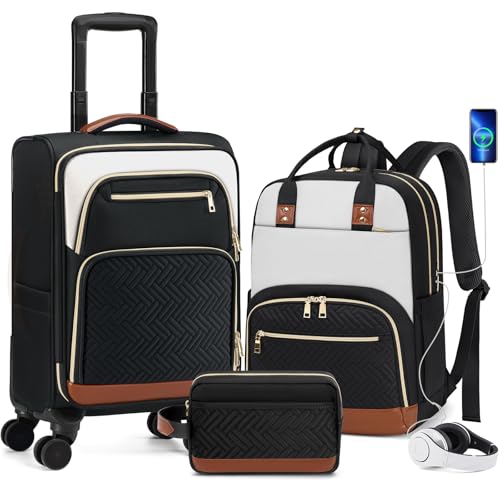 RAINSMORE Carry On Luggage 22x14x9 Airline Approved, 20