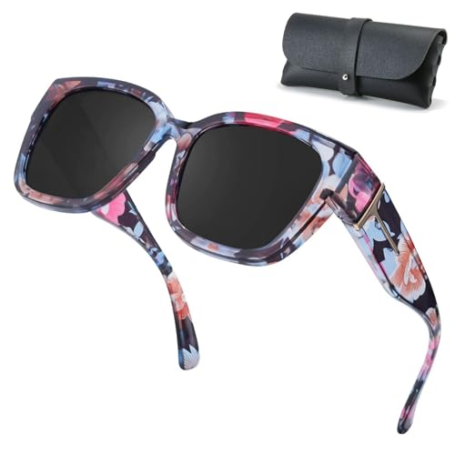 Myliia Fit Over Sunglasses, Trendy Oversized Polarized Wear Over Sun Glasses with UV 400 Protection for Women Men