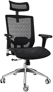 LONGTOO Ergonomic Office Chair, Desk Chair with Adjustable 3D Armrests, Lumbar Support and Headrest, High Back Breathable Mesh Computer Chair for Home and Office, Black