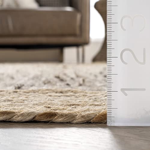 Tapis en jute gris nuLOOM grand format anti-usure - 3