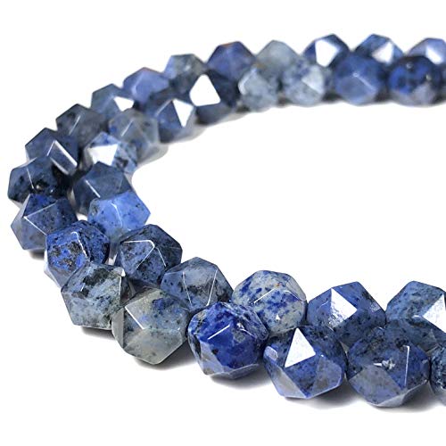 ABCGEMS African Dumortierite Beads (A Mesmerizing Cutting Technique That Illuminates The Brilliance of Each Bead Like Stars in The Night Sky) Crystal Chakra Energy Stone Stellar-Star-Cut 8mm