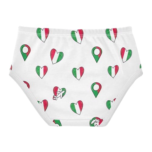 Heart Italian Flag Panties for Girl Toddler Girls Underwear Cotton Designer Underpants Briefs 2t2