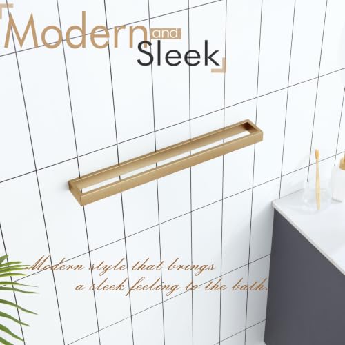 Image of KOKOSIRI Towel Bar for Bathroom Wall Mount Bath Towel Holder 24-Inch Kitchen Rack Champagne Bronze Stainless Steel, 1 Pack B4008CPG-L24