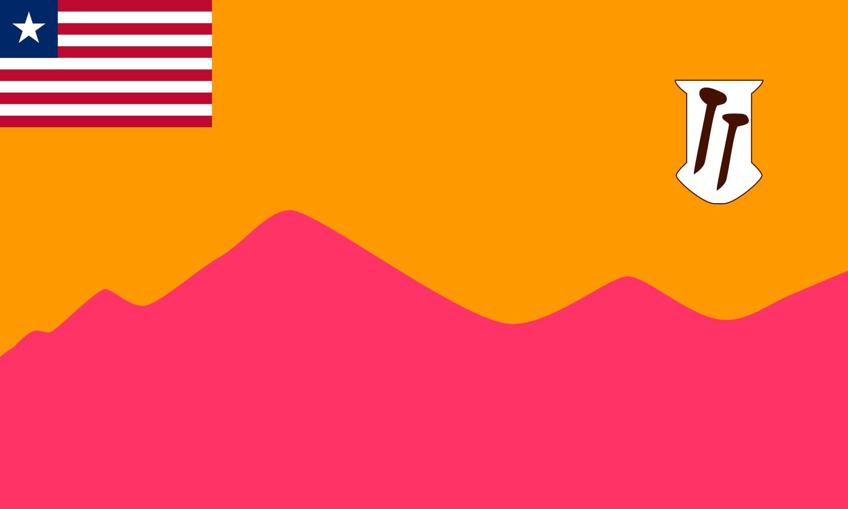 Drapeau Bong County Liberia avec finitions soignées pour exposition